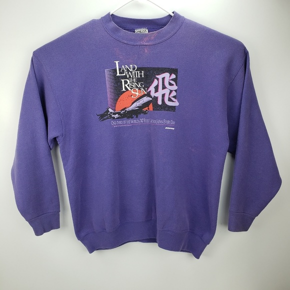 Oneita Other - Vtg 1993 Boeing Land Of The Rising Sun Crewneck